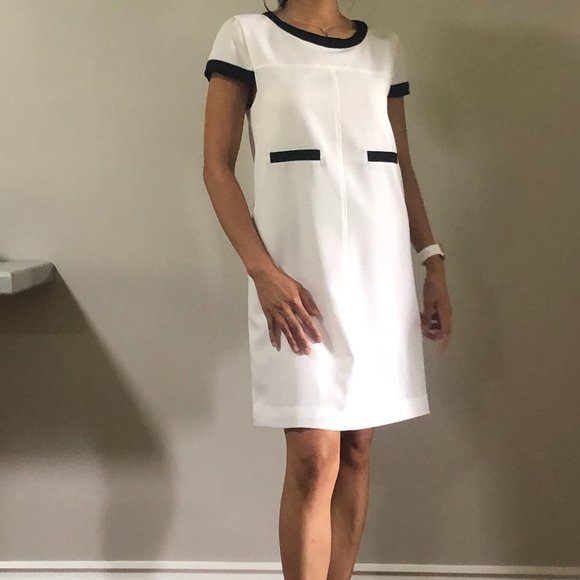 Chic Black and White Mini Dress - Picture 1 of 9